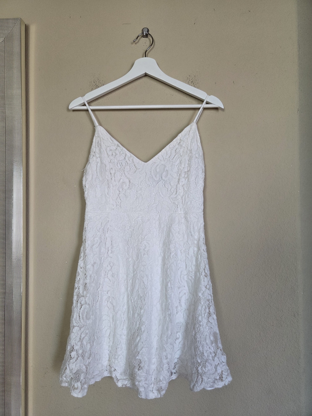 Lulu's White Lace A-Line Mini Dress